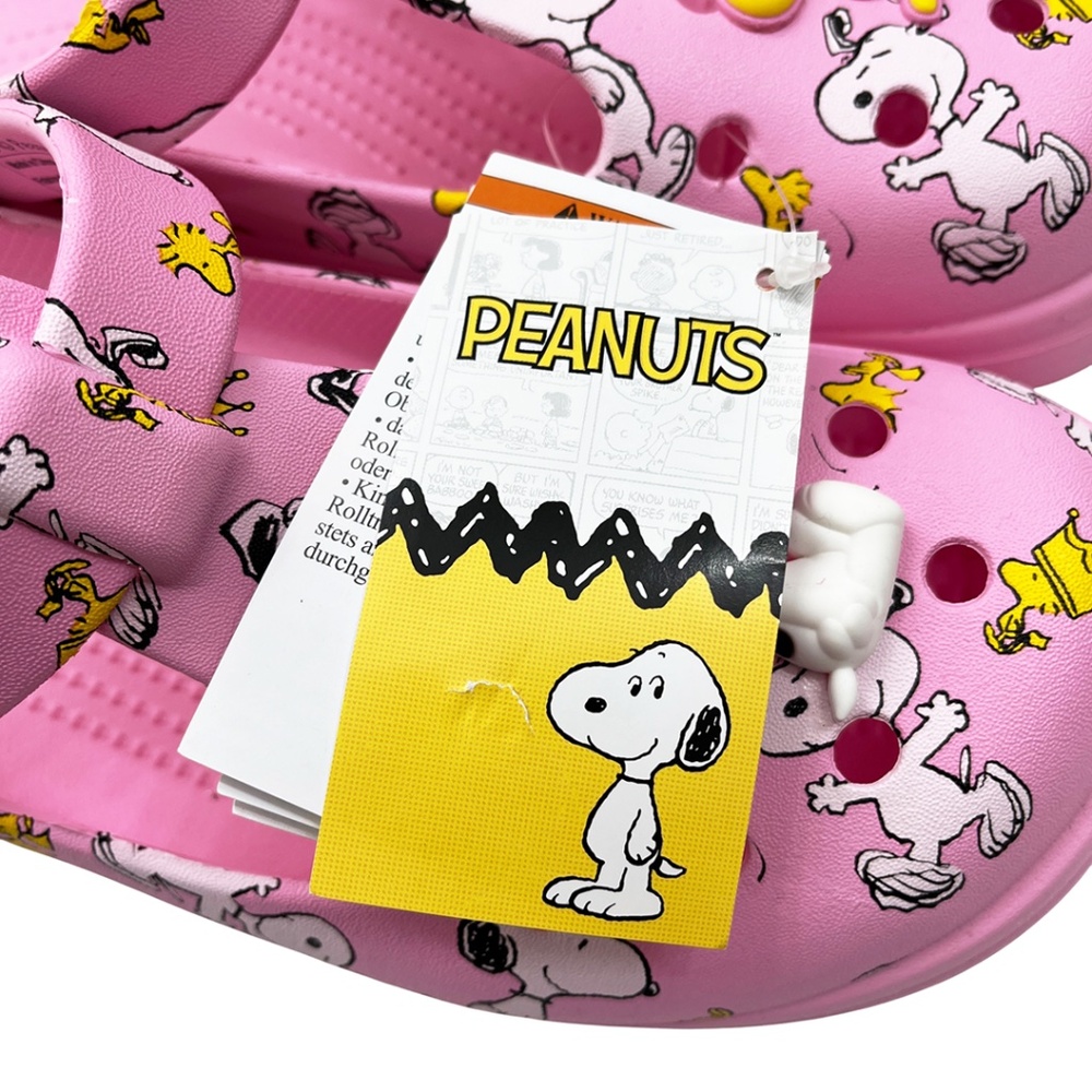 Crocs Peanuts Mary Jane Clog Snoopy & Woodstock Pink Women's 10 Men's 8 NWT - Picture 9 of 12